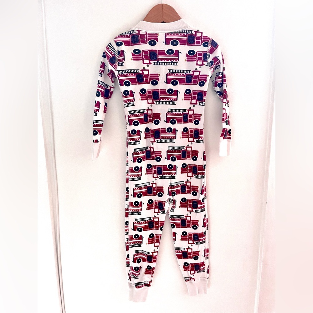Hanna Andersson Organic Unisex Firetruck Red Sleeper One-Piece Pajamas, Footless - Picture 7 of 11